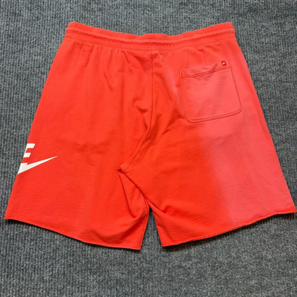 Nike Mens XXL Red French Terry Sportswear Shorts Sun Faded Distressed